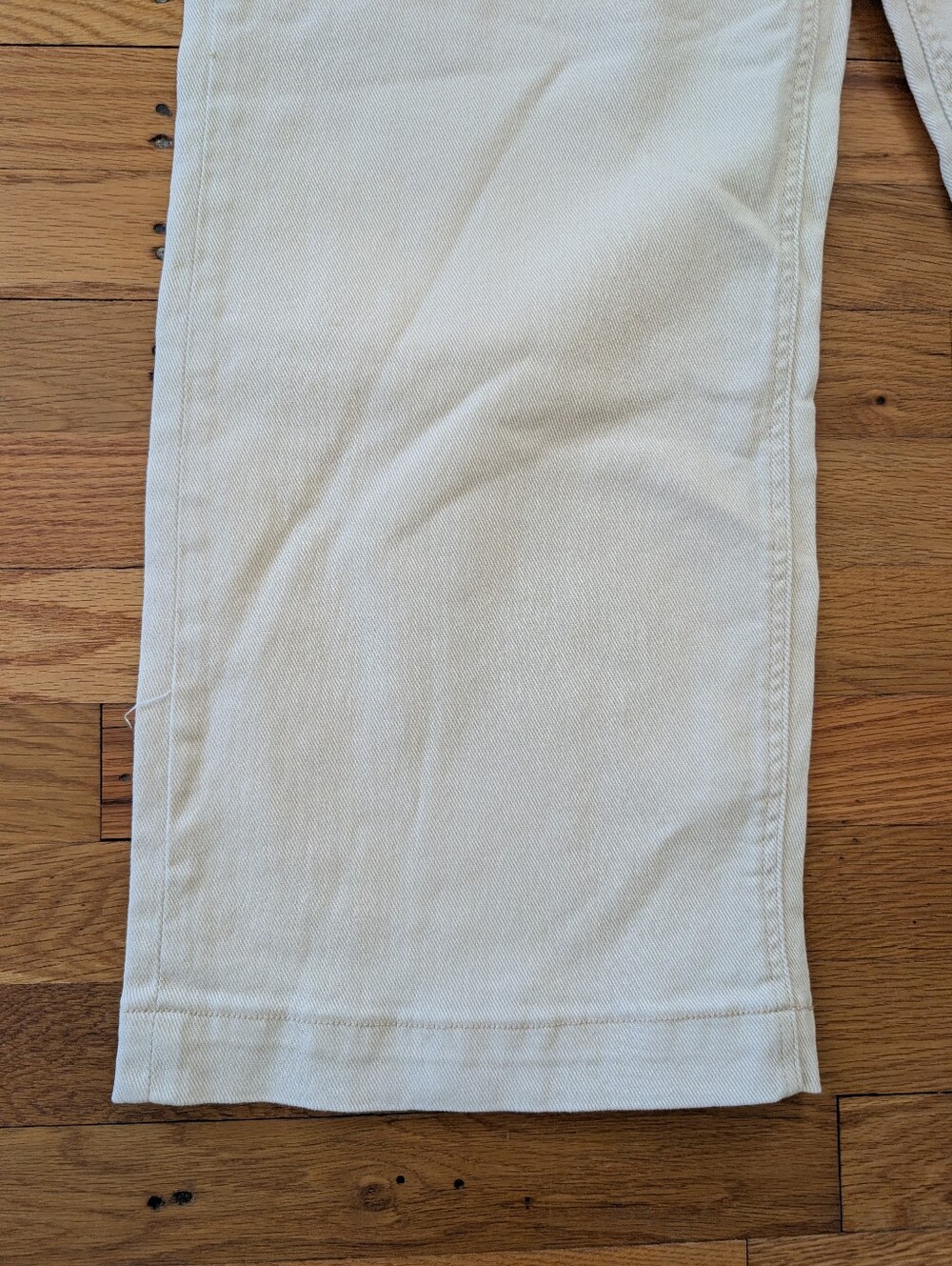 NWOT Scotch & Soda The Wave Button-Fly High Waist Crop Wide Leg Jeans in Cream - Picture 6 of 7